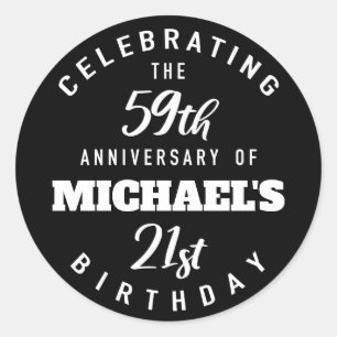 Adesivo Aniversário engraçado do 80 personalizado