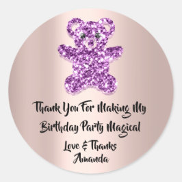 Adesivo Aniversário Favorece Largura Roxo Glitter