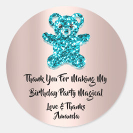 Adesivo Aniversário Favorito Glitter Blue Spark Bear