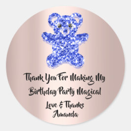 Adesivo Aniversário Favorito Glitter Blue Spark Bear