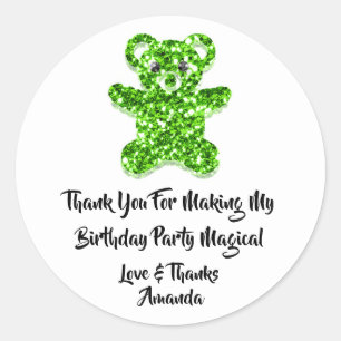 Adesivo  Aniversário Favorito Glitter Green Swear Bear Wh