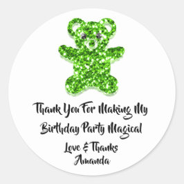 Adesivo Aniversário Favorito Glitter Green Swear Bear Whit