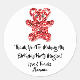 Adesivo  Aniversário favorito Glitter Red Sweet Bear Whit