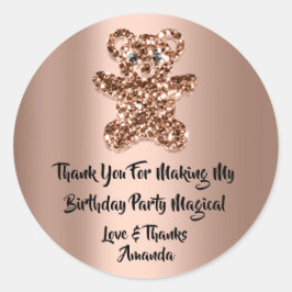 Adesivo Aniversário Favorito Glitter Rosa Brown Glitter Be