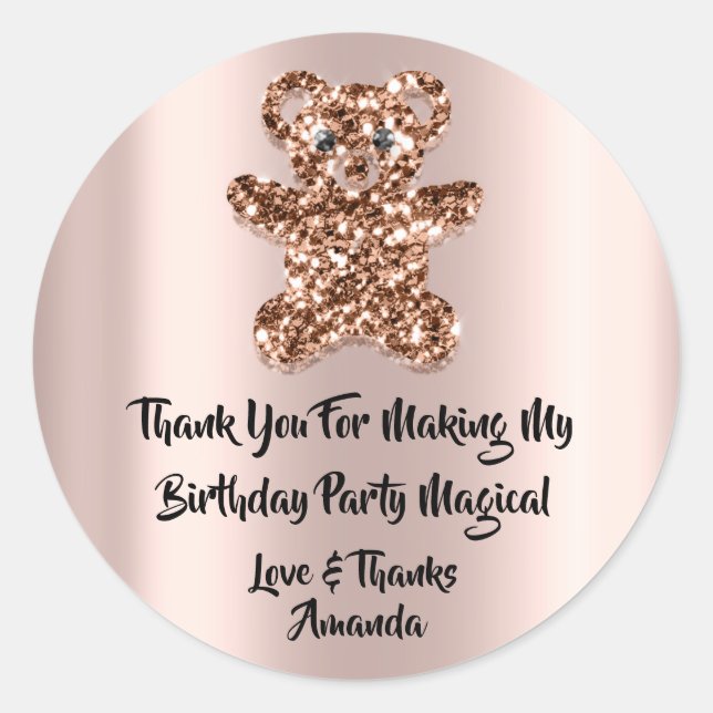 Adesivo Aniversário Favorito Glitter Sweet Brown Glitter B (Frente)