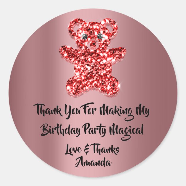 Adesivo Aniversário Favorito Luminter Vermelho Esponja Bri (Frente)