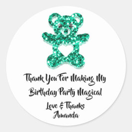 Adesivo Aniversário Favorito Menor Coração Verde Bebê Urso