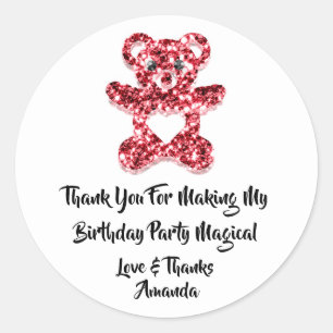 Adesivo Aniversário FavorVermelho Brilhante Cardíaco Be