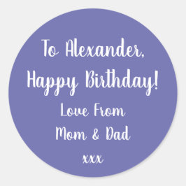 Adesivo Aniversário Feliz Aniversário Presente Roxo