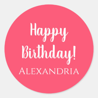 Adesivo Aniversário Feliz de Rosa Personalizado