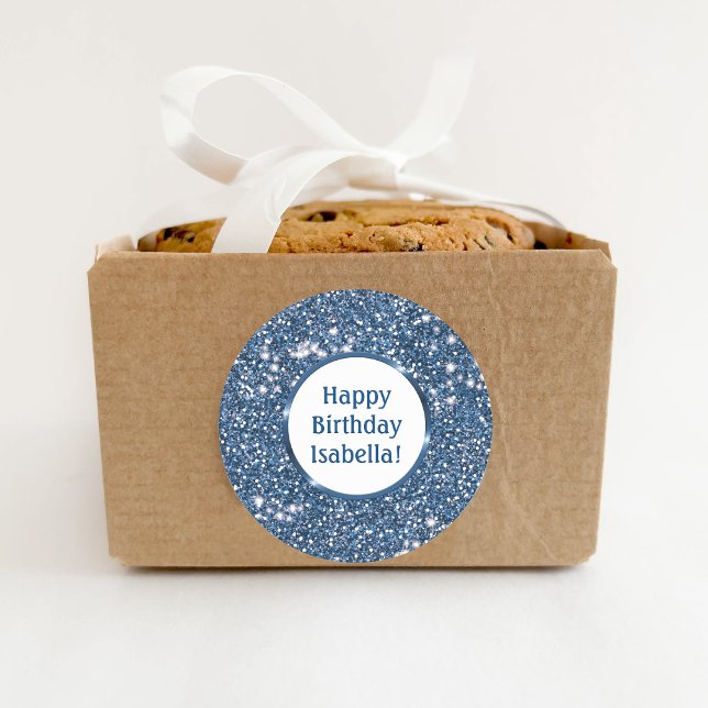 Adesivo Aniversário Feliz Personalizado de Textura de Folh (Ideal for decorating birthday presents or party favors, for example.)