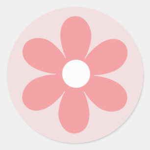 Adesivo aniversário floral da margarida rosa