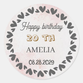 Adesivo Aniversário Floral Moderno | Design de Flor Elegan