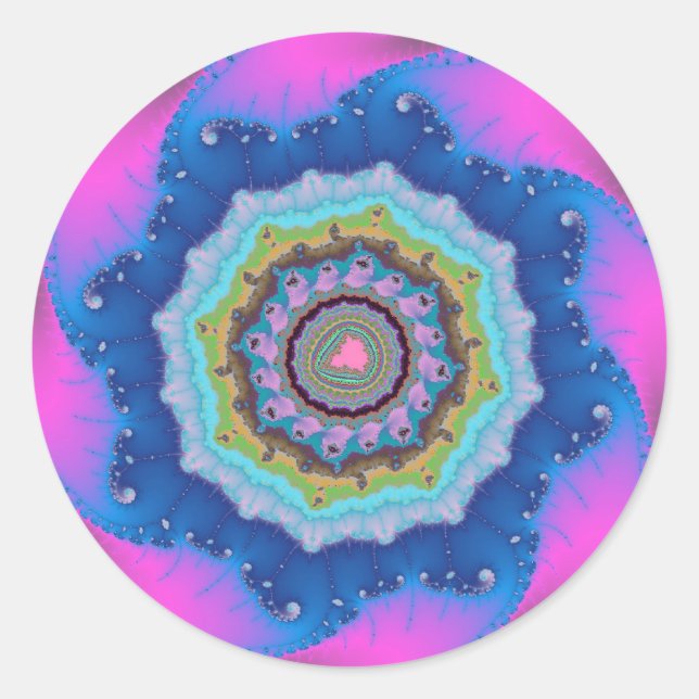 Adesivo Aniversário Fratural Rosa e Azul (Frente)