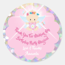 Adesivo Aniversário Garota Chá Rosa-Cinza-Brilhante Prince