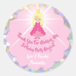 Adesivo Aniversário Garota Chá Rosa-Cinza-Brilhante Prince