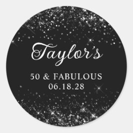 Adesivo Aniversário Glittery Black 50th