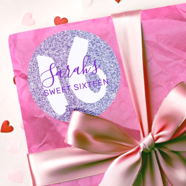 Adesivo Aniversário Glittery Sweet 16 Blue Sparparte (Criador carregado)