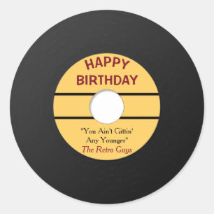 Adesivo Aniversário gravado retro engraçado