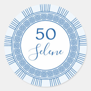 Adesivo Aniversário grego ou romano elegante com cores per