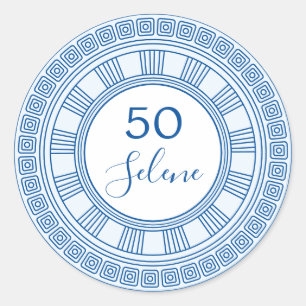 Adesivo Aniversário grego ou romano elegante com cores per