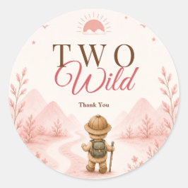Adesivo Aniversário Infantil Exploradora Boho Rosa
