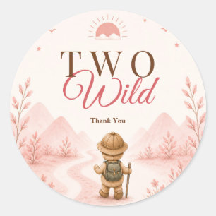 Adesivo Aniversário Infantil Exploradora Boho Rosa
