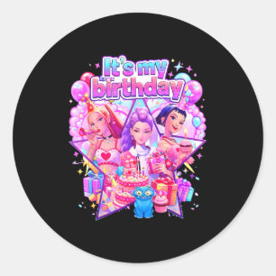 Adesivo Aniversário k-pop fofo chibi k pop aniversário men
