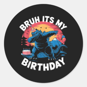 Adesivo Aniversário Kaiju Japão Monstro Dinossauro Bruh