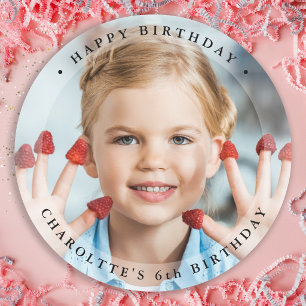 Adesivo Aniversário Moderno Simples Fofo Foto Personalizad