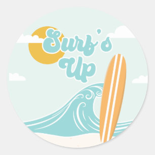 Adesivo Aniversário na Praia Surf's Up