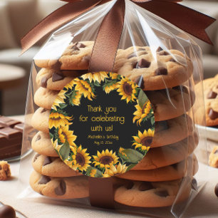 Adesivo Aniversário Negro Amarelo - Aniversário Obrigado