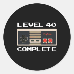 Adesivo Aniversário Nível 40 Completo Vídeo Gamer