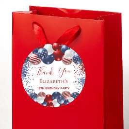 Adesivo Aniversário patriótico EUA vermelho bandeira azul