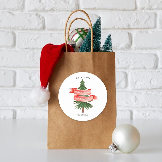 Adesivo Aniversário Pequeno da Feliz de Pinheiros com Aqua (Criador carregado)