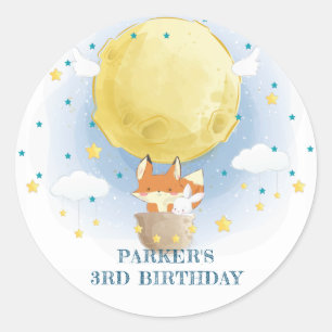 Adesivo Aniversário personalizado do balão de ar da lua