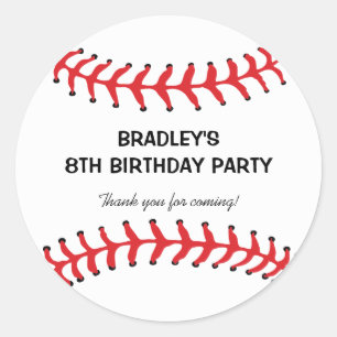 Adesivo Aniversário personalizado do basebol dos miúdos