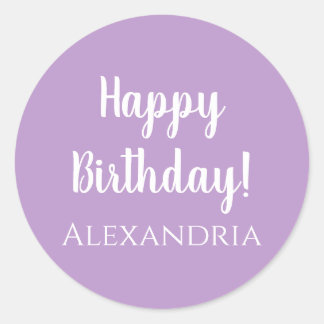 Adesivo Aniversário Personalizado Roxo Lilac Feliz Anivers
