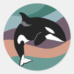 Adesivo Aniversário Personável da Baleia Assassina Orca