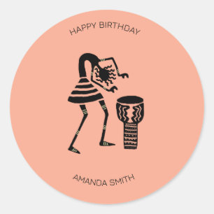 Adesivo Aniversário, Rapariga de Música Afro-Arte Cuta