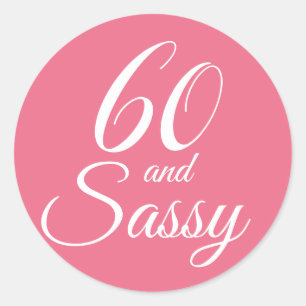 Adesivo Aniversário Sassy do rosa 60 tropicais 60th