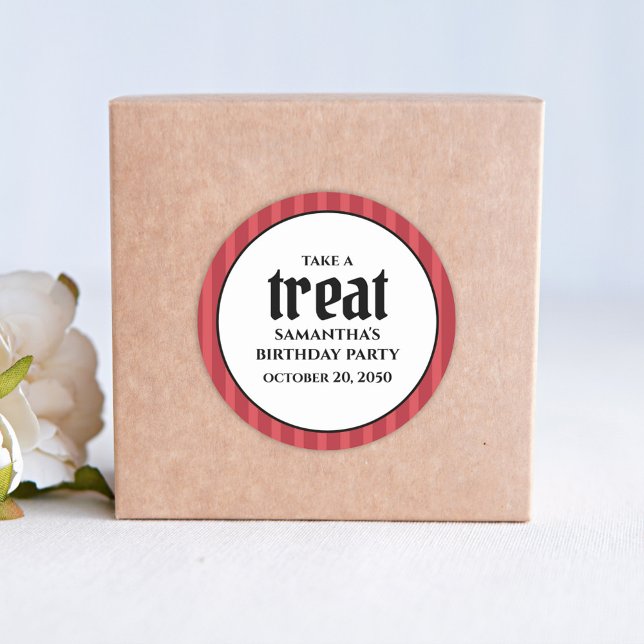 Adesivo Aniversário Simples Minimalista Moderno Tratado de (Criador carregado)