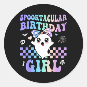 Adesivo Aniversário Spooktacular Cute Ghost Halloween Birt