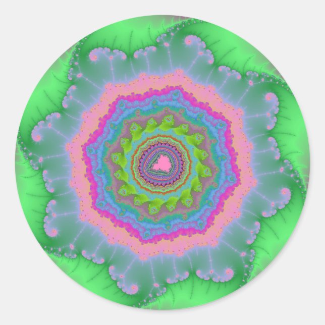 Adesivo Aniversário Verde e Fractal (Frente)