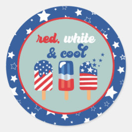 Adesivo Aniversário Vermelho Branco e Azul de 4 de Julho