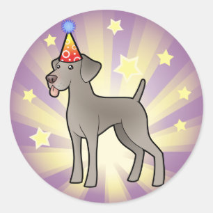 Adesivo Aniversário Weimaraner