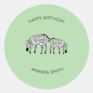 Adesivo Aniversário, Zebras Quenianas Bonitas e Felizes