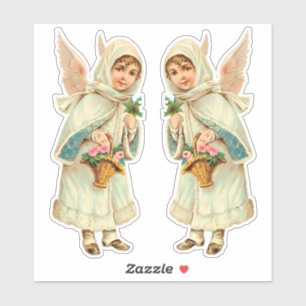 Adesivo Anjo adorável do inverno do Natal do Victorian