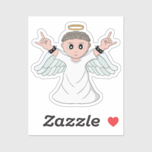 Adesivo Anjo Amorador de Música Pesada
