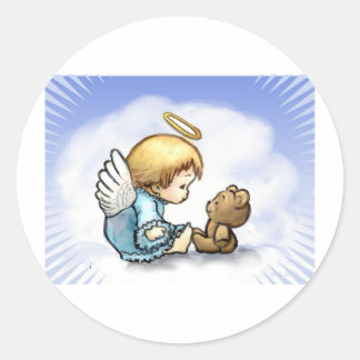 Adesivo Anjo bebê e ursinho